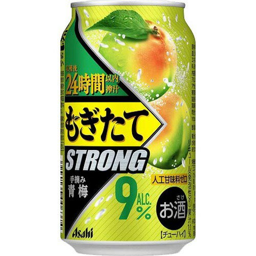 JAN 4904230062141 アサヒ もぎたてSTRONG 手摘み 青梅 缶(350ml*24本入) アサヒビール株式会社 ビール・洋酒 画像