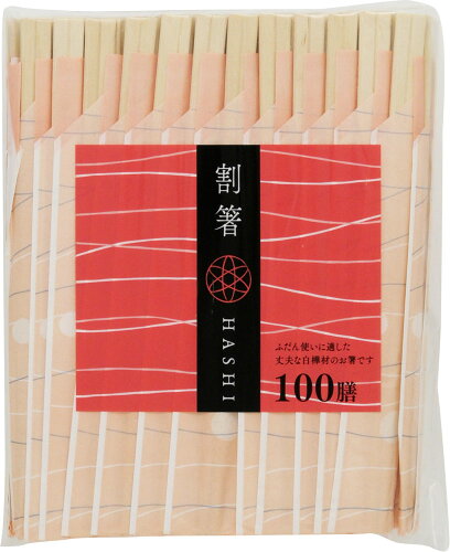 JAN 4904681204909 さざなみ 白樺元禄箸(100膳) 大和物産株式会社 キッチン用品・食器・調理器具 画像