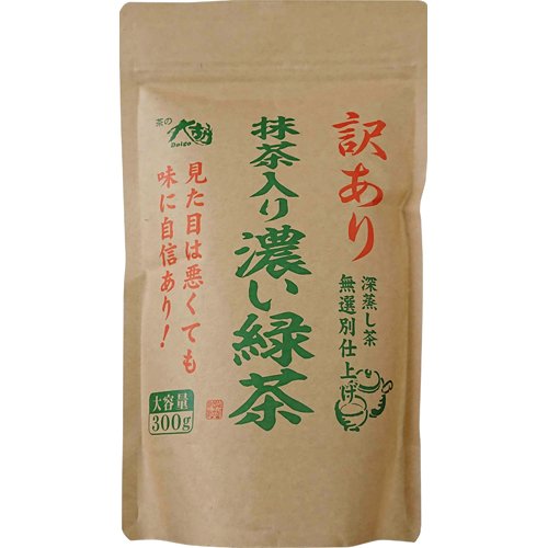 JAN 4904949166284 茶の大胡 訳あり抹茶入り濃い緑茶 スタンドパック(300g) 株式会社茶の大胡 水・ソフトドリンク 画像