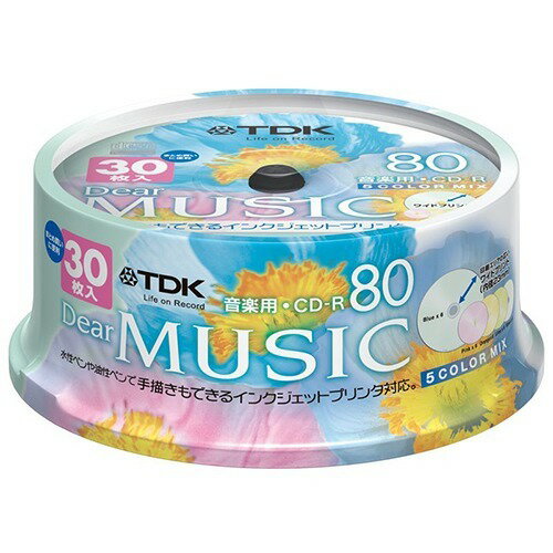 JAN 4906933603027 TDK 音楽用CD-R カラーミックス CD-RDE80CPMX30PS(30枚入) TV・オーディオ・カメラ 画像