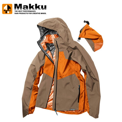 JAN 4939108052122 マック Makku Women's リミックス レインジャケット ウィメンズ L BR×OR ブラウン×オレンジ AS-810 株式会社マック スポーツ・アウトドア 画像