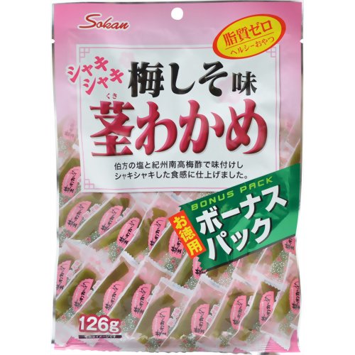 JAN 4941983005971 シャキシャキ茎わかめ 梅しそ味 ボーナスパック(126g) 株式会社壮関 スイーツ・お菓子 画像