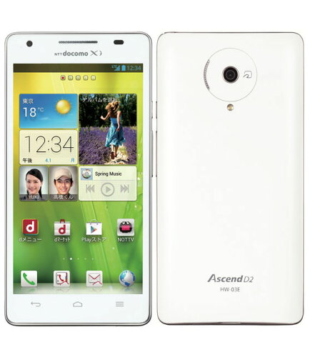 JAN 4942857165821 Huawei Ascend D2 HW-03E White 株式会社NTTドコモ スマートフォン・タブレット 画像