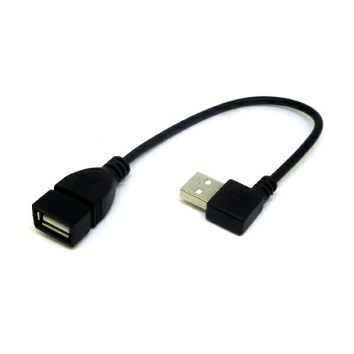 JAN 4943508094552 変換名人 USB-A延長ケーブル USB-A オス→メス /0.2m /左L型 ブラック CA2027 株式会社タイムリー パソコン・周辺機器 画像