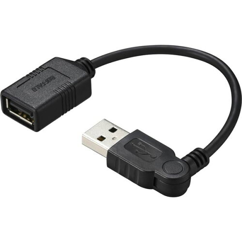 JAN 4950190380306 BUFFALO USB2.0延長ケーブル A-A スイング 0.1m ブラック BU2AASW01BK 株式会社バッファロー パソコン・周辺機器 画像