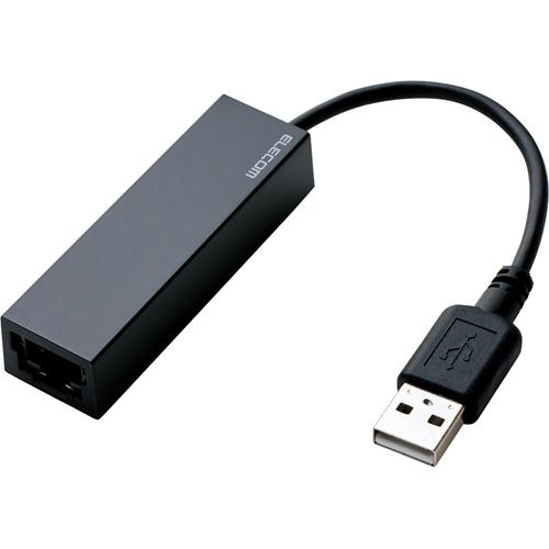 JAN 4953103322134 エレコム 有線LAN アダプタ USB2.0 ケーブル長 EDC-FUA2-B(1コ入) エレコム株式会社 パソコン・周辺機器 画像