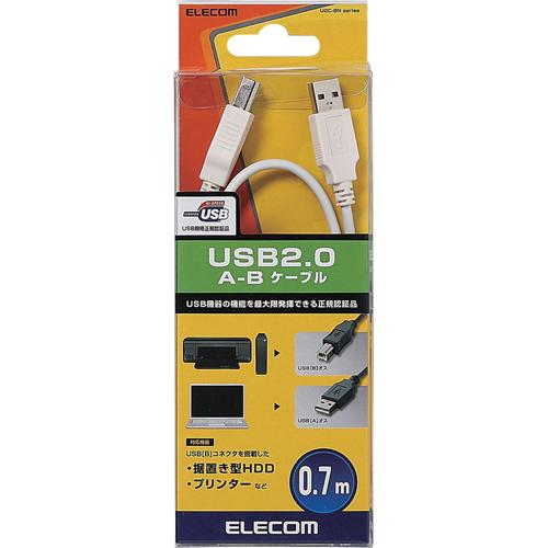 JAN 4953103439917 ELECOM USB2.0ケーブル U2C-BN07WH エレコム株式会社 パソコン・周辺機器 画像