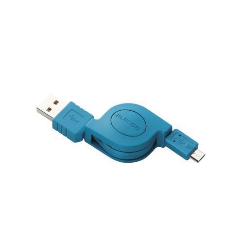 JAN 4953103908864 エレコム 充電／データ転送用 巻取りmicroUSBケーブル MPA-AMBIRLC08BU(1コ入) エレコム株式会社 パソコン・周辺機器 画像