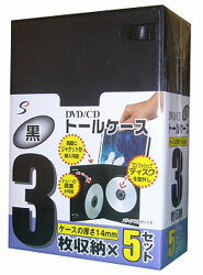 JAN 4957453820463 イーサプライズ DVD/CDトールケース 14mm 収納×5・ブラック ETC35BK 株式会社イーサプライズ パソコン・周辺機器 画像