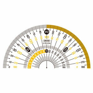 JAN 4963346115592 カラー分度器 CPK-90-Y 16059 共栄プラスチック株式会社 日用品雑貨・文房具・手芸 画像