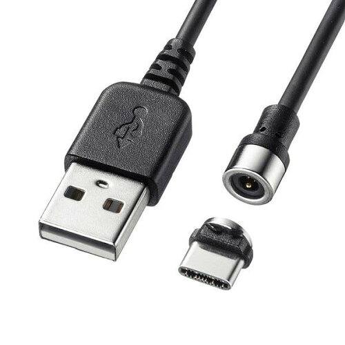 JAN 4969887763476 サンワサプライ Magnet脱着式USB Type-Cケーブル 1m KU-MMGCA1K サンワサプライ株式会社 パソコン・周辺機器 画像