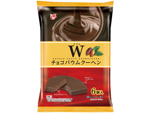 JAN 4970055195388 エースベーカリー ダブルチョコバウムクーヘン 6個 株式会社エースベーカリー スイーツ・お菓子 画像