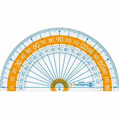 JAN 4970116039170 ソニック ナノピタ キッズ 分度器 9cm SK-7882 株式会社ソニック 日用品雑貨・文房具・手芸 画像