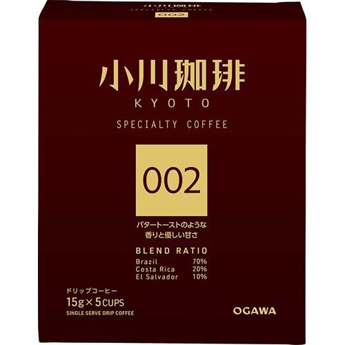 JAN 4970690968798 小川珈琲 スペシャルティコーヒーブレンド 002 ドリップコーヒー(15g*5杯分) 小川珈琲株式会社 水・ソフトドリンク 画像