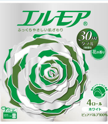 JAN 4971633162396 エルモア トイレットロール ダブル 花の香り 30m(4ロール) カミ商事株式会社 日用品雑貨・文房具・手芸 画像