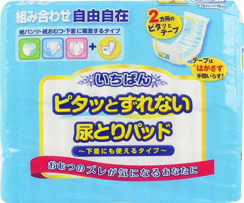 JAN 4971633712508 エルモア いちばん ピタッとずれない尿とりパッド(26枚入) カミ商事株式会社 医薬品・コンタクト・介護 画像