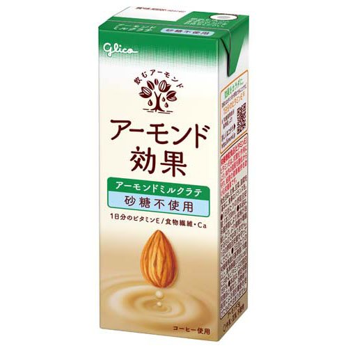 JAN 4971666512700 アーモンド効果 アーモンドミルクラテ 砂糖不使用(200ml×24本) 江崎グリコ株式会社 水・ソフトドリンク 画像