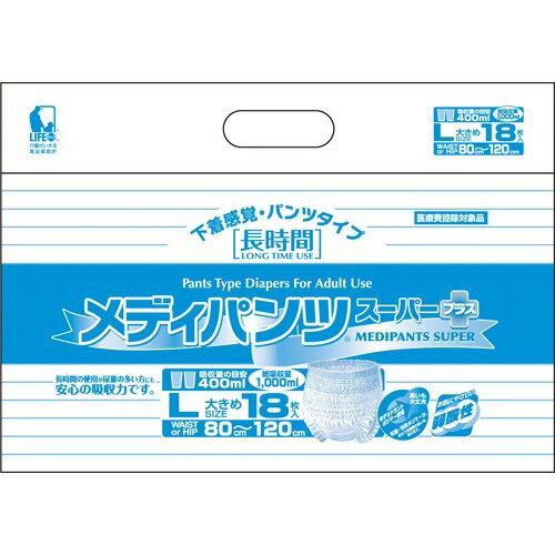 JAN 4975170883370 メディパンツスーパー Lサイズ 2255(18枚入) 株式会社近澤製紙所 医薬品・コンタクト・介護 画像