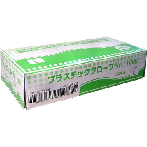 JAN 4976366005019 プラスチックグローブ No.3000(Lサイズ*100枚入) 宇都宮製作株式会社 日用品雑貨・文房具・手芸 画像