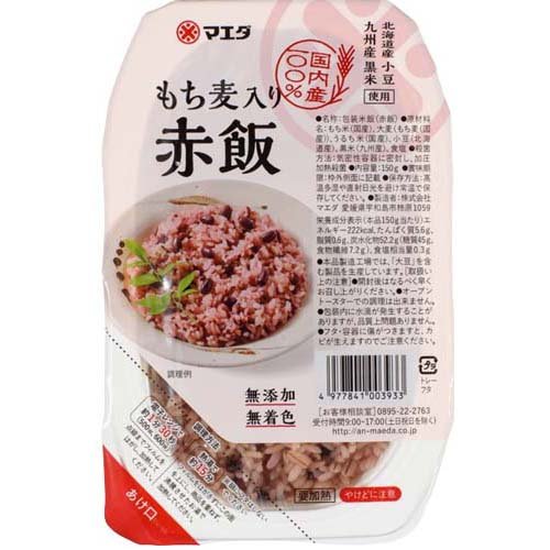 JAN 4977841003933 マエダ もち麦入り赤飯(150ｇ) 株式会社マエダ 食品 画像