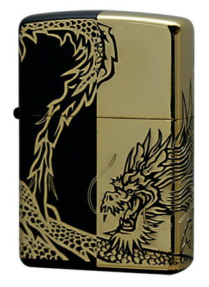 JAN 4979142110501 zippoジッポー オイルライター no onotone dragon&lion ドラゴン ブラック ゴールド 2bkg-drhf マルカイコーポレーション株式会社 ホビー 画像