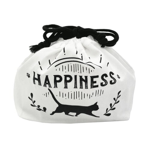 JAN 4981181489319 3タイプ  ランチ袋 HAPPINESS AJX-801くろねこ クロネコ 黒猫 かわいい 大西賢製販株式会社 キッチン用品・食器・調理器具 画像