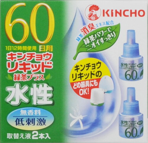 JAN 4987115231078 水性キンチョウリキッド コード式 蚊取り器 60日 取替液 無香料 低刺激 消臭エキス(45mL*2本入) 大日本除蟲菊株式会社 日用品雑貨・文房具・手芸 画像