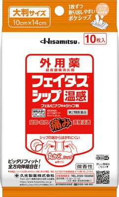 JAN 4987188123997 フェイタスシップ温感 10枚 久光製薬株式会社 医薬品・コンタクト・介護 画像