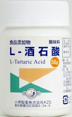 JAN 4987371311040 L-酒石酸(食添) 50g 小堺製薬株式会社 食品 画像
