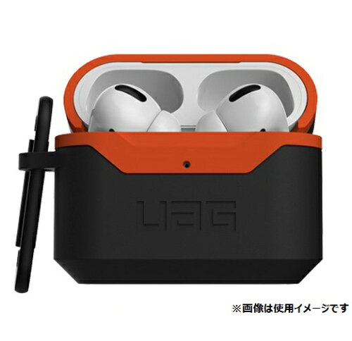 JAN 4988481803524 URBAN ARMOR GEAR Apple AirPods Pro用 HARD CASE_001 耐衝撃/カラビナ付属 ブラック/オレンジ UAG-APPROHV2-B/O 株式会社プリンストン TV・オーディオ・カメラ 画像