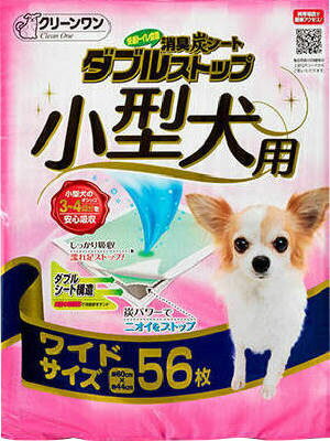 JAN 4990968110438 クリーンワン 消臭炭シート ダブルストップ 小型犬用 ワイド(56枚入) シーズイシハラ株式会社 ペット・ペットグッズ 画像