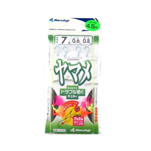 JAN 4995555308120 まるふじ ヤマメ糸目印仕掛 K-074 針7号-ハリス0．6号-道糸0．8号 株式会社まるふじ スポーツ・アウトドア 画像