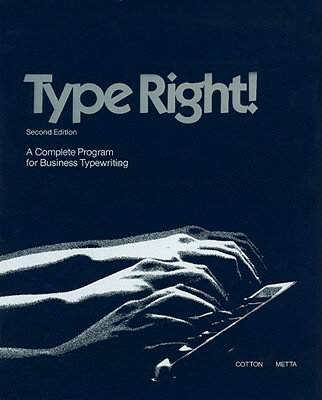 ISBN 9780028305509 Type Right!: A Complete Program for Business Typewriting/GLENCOE SECONDARY/Delores Cotton 本・雑誌・コミック 画像