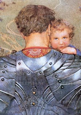 ISBN 9781595835451 Knight Carrying Child - Father's Day Greeting Card/LAUGHING ELEPHANT/Eleanor Fortescue Brickdale 本・雑誌・コミック 画像