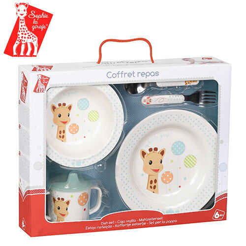 EAN 3056564700075 Babyland Sophie la Girafe Melamine Mealset in Gift Box Balloons Version キッズ・ベビー・マタニティ 画像