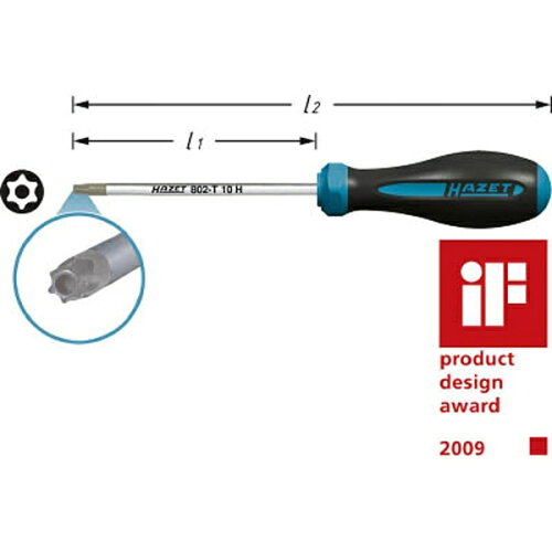 EAN 4000896145126 ハゼット HAZET 802-T10H HEXAnamic樹脂ソフトグリップドライバー いじり止付トルクス 802T10H 花・ガーデン・DIY 画像