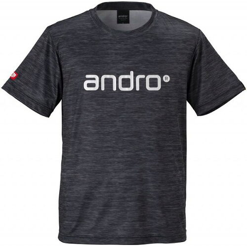 EAN 4039016606506 アンドロ andro 卓球ゲームシャツ ナパTシャツ メランジ 杢ダークグレー×シルバー サイズ：3XS スポーツ・アウトドア 画像
