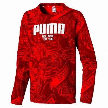 EAN 4060981473053 PUMA プーマ Alpha AOP Crew FL B 120 High Risk Red 580907 スポーツ・アウトドア 画像