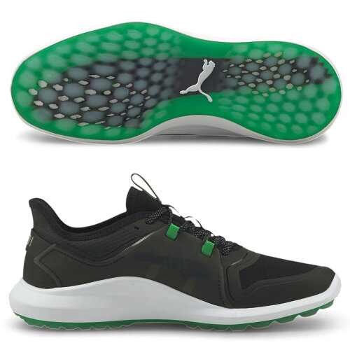 EAN 4063697846043 PUMA プーマ ゴルフ イグナイト FASTEN8 X スパイクレス シューズ 25 Puma Black-Irish Green 194708 靴 画像