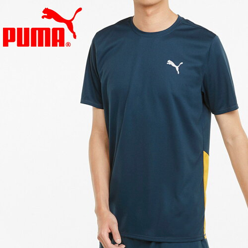 EAN 4063699195361 PUMA プーマ ランニング 半袖 Tシャツ S Intense Blue-Mineral Yellow 520620 スポーツ・アウトドア 画像
