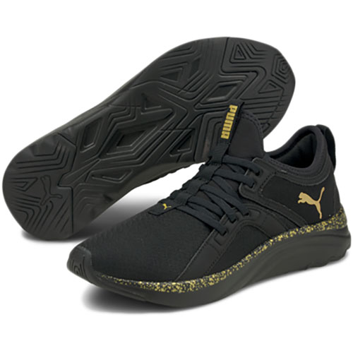 EAN 4063699740042 PUMA ウィメンズ ソフトライド ソフィア シマー ランニングシューズ 25 Puma Black-Puma Team Gold 195223 スポーツ・アウトドア 画像