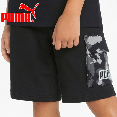 EAN 4064535565287 PUMA キッズ ボーイズ ALPHA カーゴ スウェット ショーツ 120-160cm 120 Puma Black 849628 キッズ・ベビー・マタニティ 画像