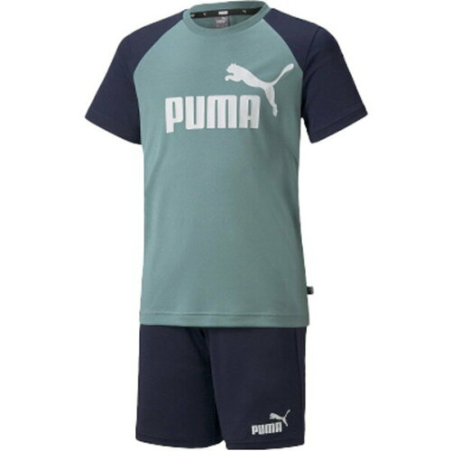 EAN 4064535614923 PUMA キッズ ボーイズ ポリ Tシャツ & ショーツ 上下セット 120-160cm 120 Mineral Blue-Peacoat 849634 スポーツ・アウトドア 画像