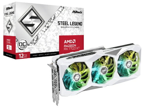 EAN 4710483943621 ASRock グラフィックボード Radeon RX 7700 XT Steel Legend 12G OC パソコン・周辺機器 画像