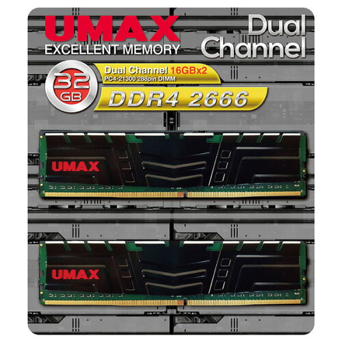 EAN 4710961756019 UMAX デスクトップ用DDR4 UM-DDR4D-2666-32GBHS パソコン・周辺機器 画像