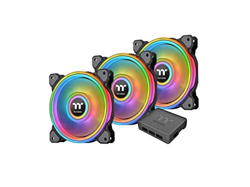 EAN 4713227521581 Thermaltake PCケースファン Riing Quad PLUS 14 RGB 3Pack Plus RGBシリーズ ブラック CL-F089-PL14SW-A パソコン・周辺機器 画像