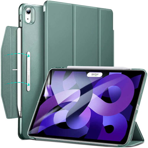 EAN 4894240122723 ESR iPad Air 第5/4世代 用Ascend三つ折りケース Ascend Trifold with Clasp Green ESR107 スマートフォン・タブレット 画像