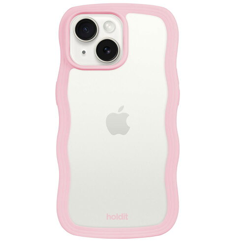 EAN 7330985161940 Holdit ホールディット iPhone 15/14/13用 Wavy Case 背面クリア耐衝撃 ハイブリッドケース パステルピンク/クリア 16194 HOLDIT スマートフォン・タブレット 画像