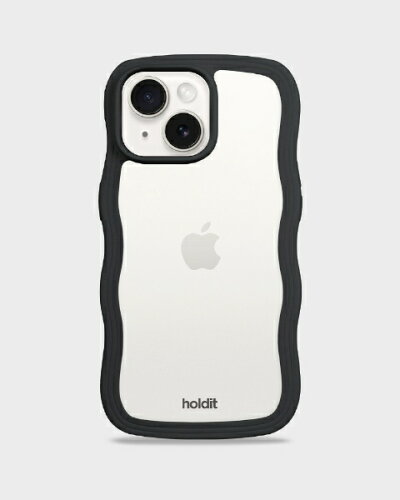 EAN 7330985164156 HOLDIT iPhone 15/14/13用 背面クリア耐衝撃ケース Wavy Case Black/Transparent 16415 スマートフォン・タブレット 画像