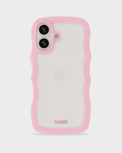 EAN 7330985165382 Holdit ホールディット iPhone 16用 Wavy Case 背面クリア耐衝撃ケース Pink/Transparent ピンク クリアタイプ 16538 HOLDIT スマートフォン・タブレット 画像